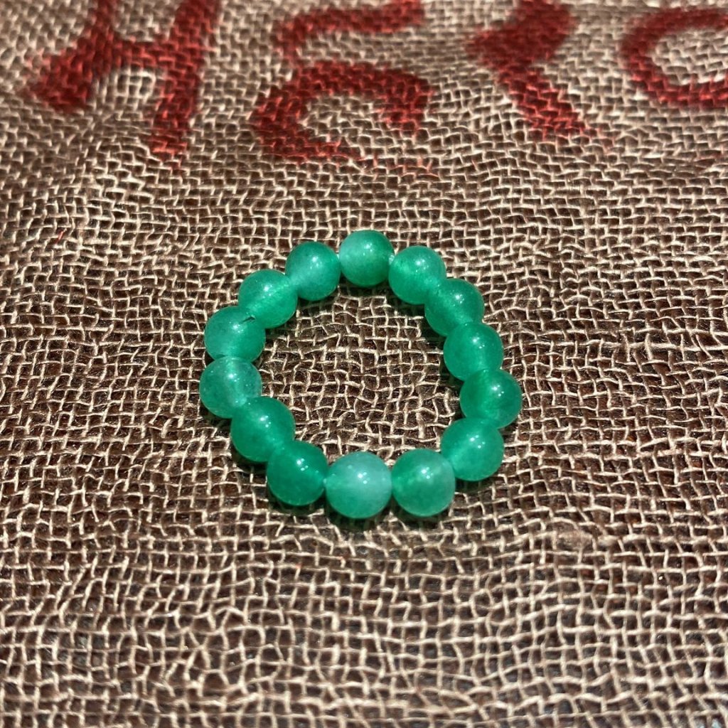 Light Green Jade Beaded Ring